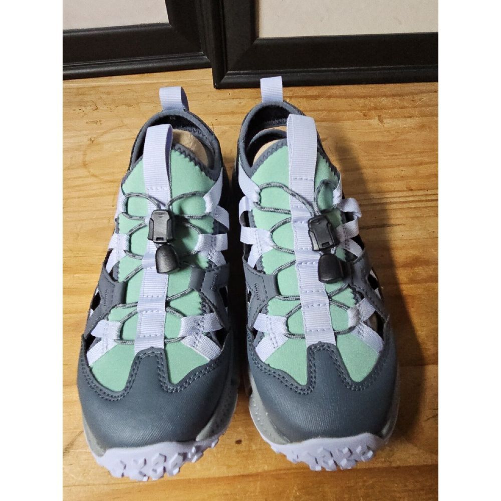 Merrell Women Hydrotrekker Sport Sandal Grey Turbulence Aqua Bungee Lace Up 5.5